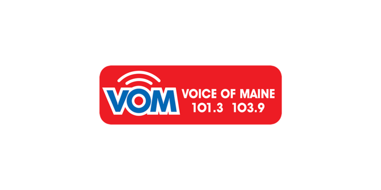 Logo for WVOM, the Voice of Maine.