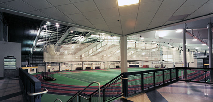Indoor track built by Sheridan Construction.