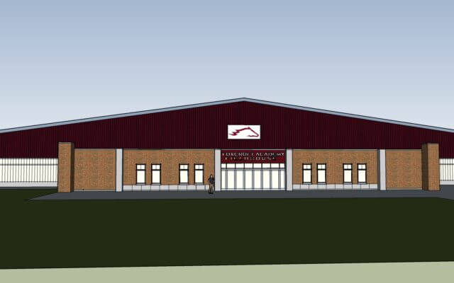 Digital drawing of the Foxcroft Academy Field House.