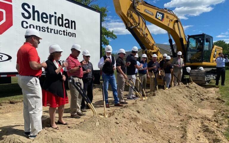 Groundbreaking of new sports center at Thomas College