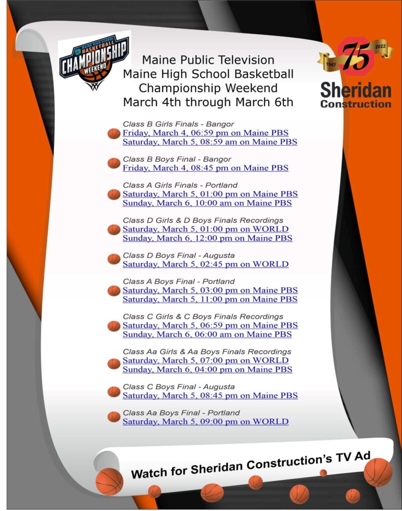 Maine Public TV Basketball Championship ad.