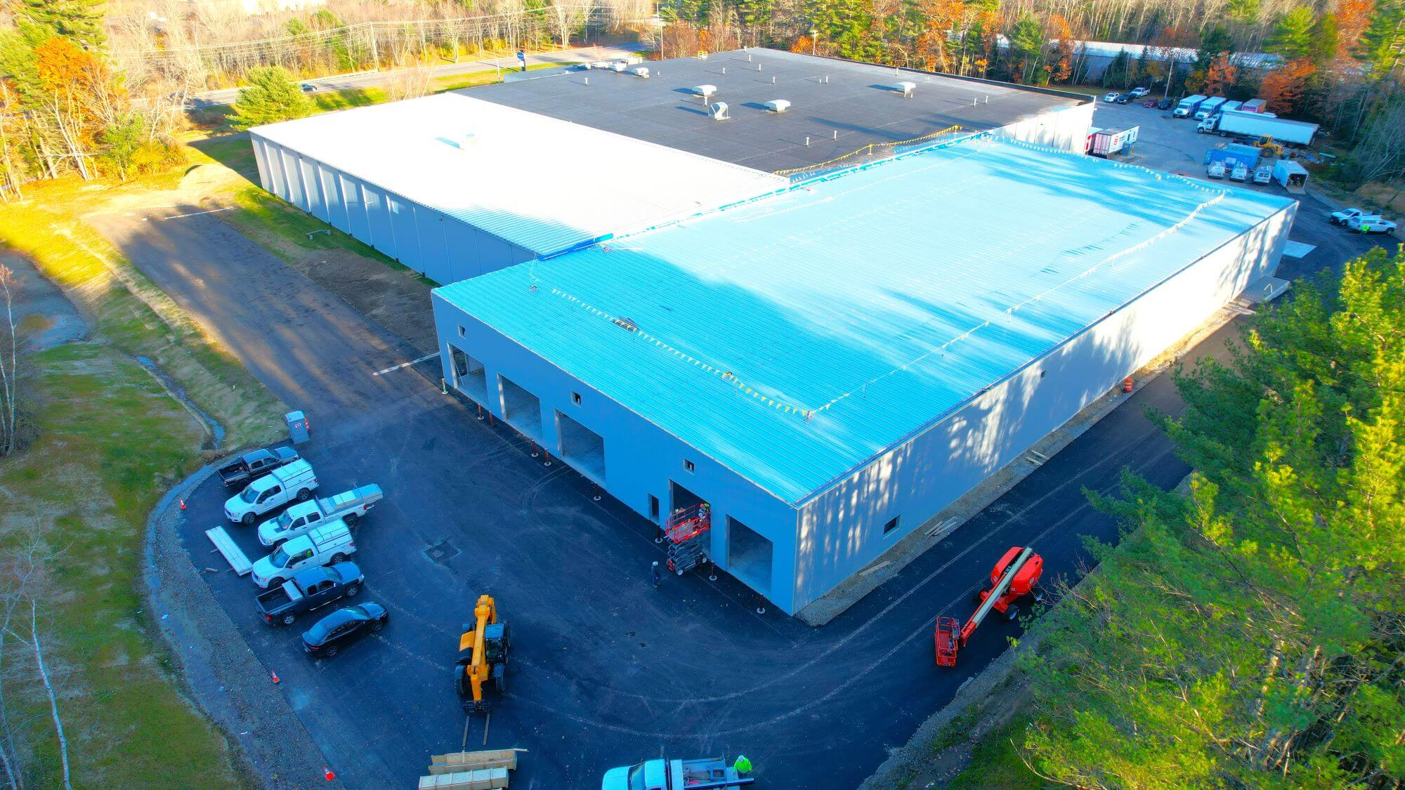 Beverage distribution warehouse in the final stages of construction.