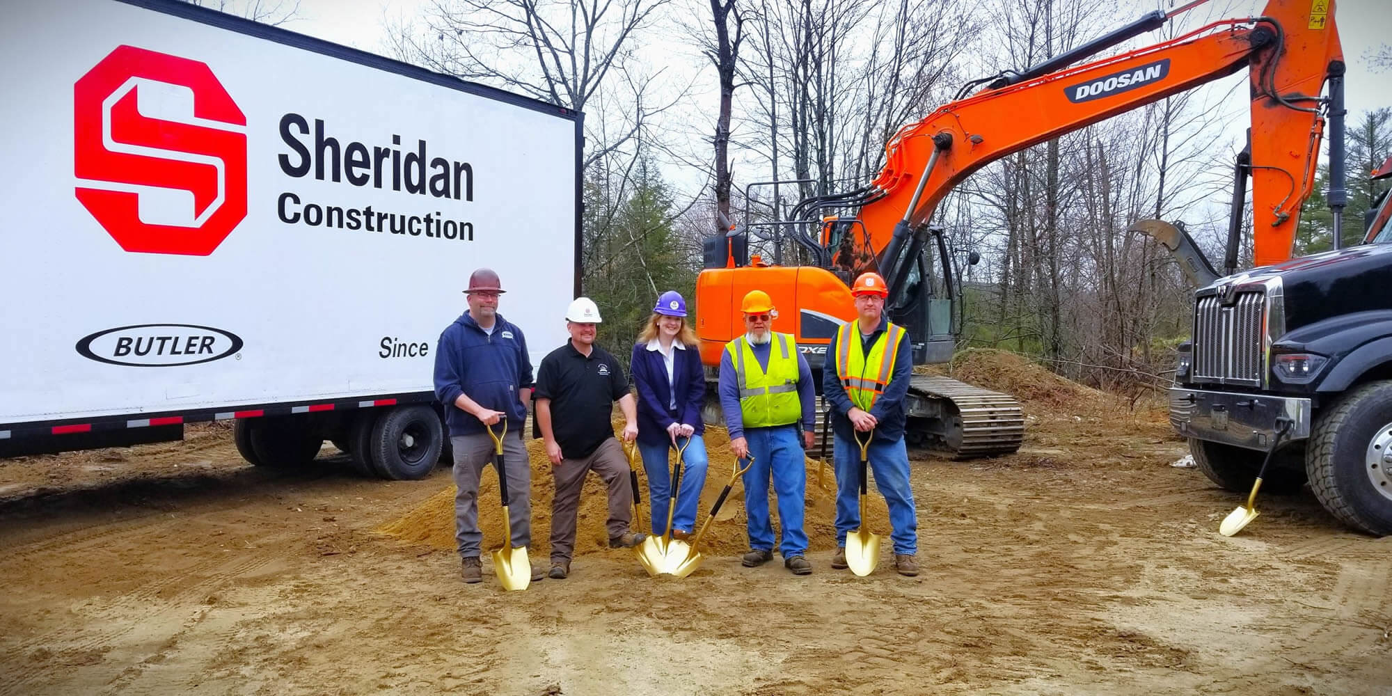 Sheridan team members at a ground breaking.